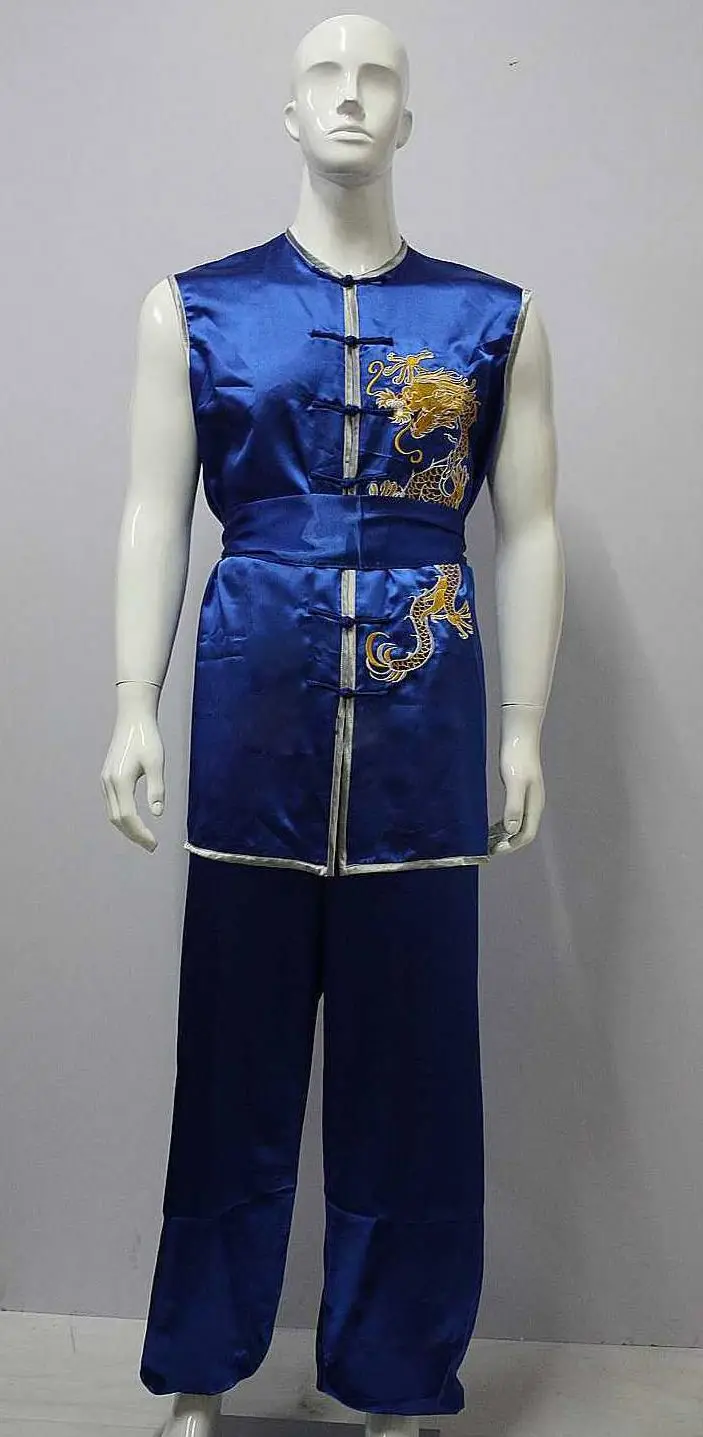 unisex high quality sleeveless embroidery dragon nanquan kung fu clothing martial arts uniforms wushu suits black/blue
unisex high quality sleeveless embroidery dragon nanquan kung fu clothing martial arts uniforms wushu suits black/blue