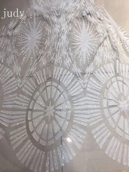 JL342# 5yards/bag 2018 High quality African fabric Cream - white sequins with round arcs for wedding parties Free shipping
JL342# 5yards/bag 2018 High quality African fabric Cream - white sequins with round arcs for wedding parties Free shipping