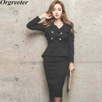 Business Work 2 piece sets Womens 2018 New Autumn Double-breasted Lapel Crop Tops And Ruffled Split Sheath Pencil Skirt Set
Business Work 2 piece sets Womens 2018 New Autumn Double-breasted Lapel Crop Tops And Ruffled Split Sheath Pencil Skirt Set