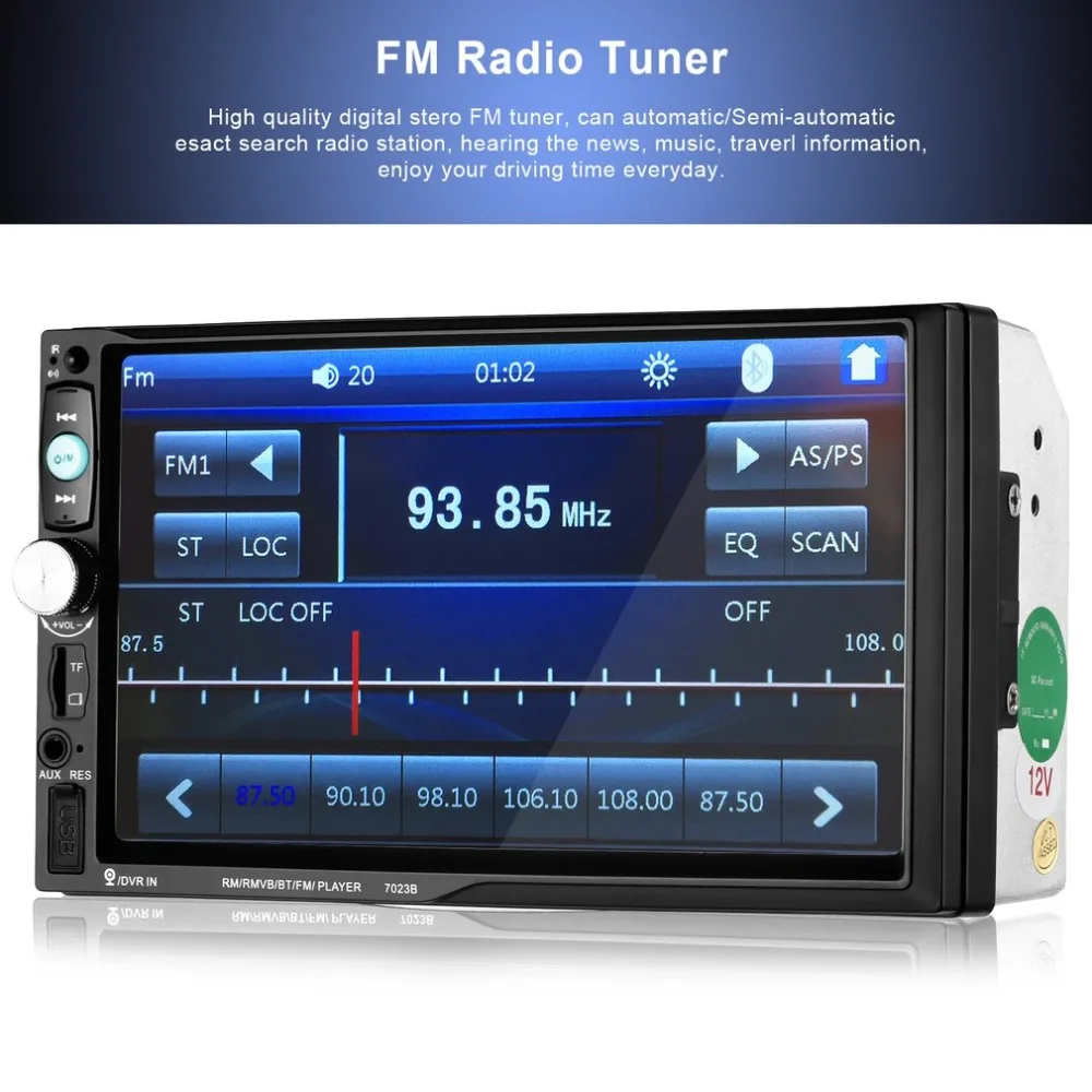 Catuo 7 Inch Touch Screen Double 2 Din In Dash Bluetooth Car Stereo MP3 MP5 Player FM Radio/USB/TF/AUX-in/Hands-Free Calls
Catuo 7 Inch Touch Screen Double 2 Din In Dash Bluetooth Car Stereo MP3 MP5 Player FM Radio/USB/TF/AUX-in/Hands-Free Calls