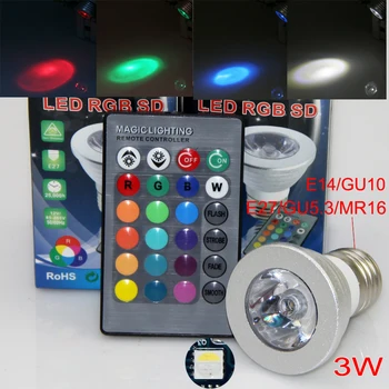10 Pcs/Lot 3W RGB RGBW LED Spotlight Bulb E27 E14 GU10 GU5.3 MR16 85-265V Multi-Color KTV Bar Home Decoration+Remote Controller
10 Pcs/Lot 3W RGB RGBW LED Spotlight Bulb E27 E14 GU10 GU5.3 MR16 85-265V Multi-Color KTV Bar Home Decoration+Remote Controller