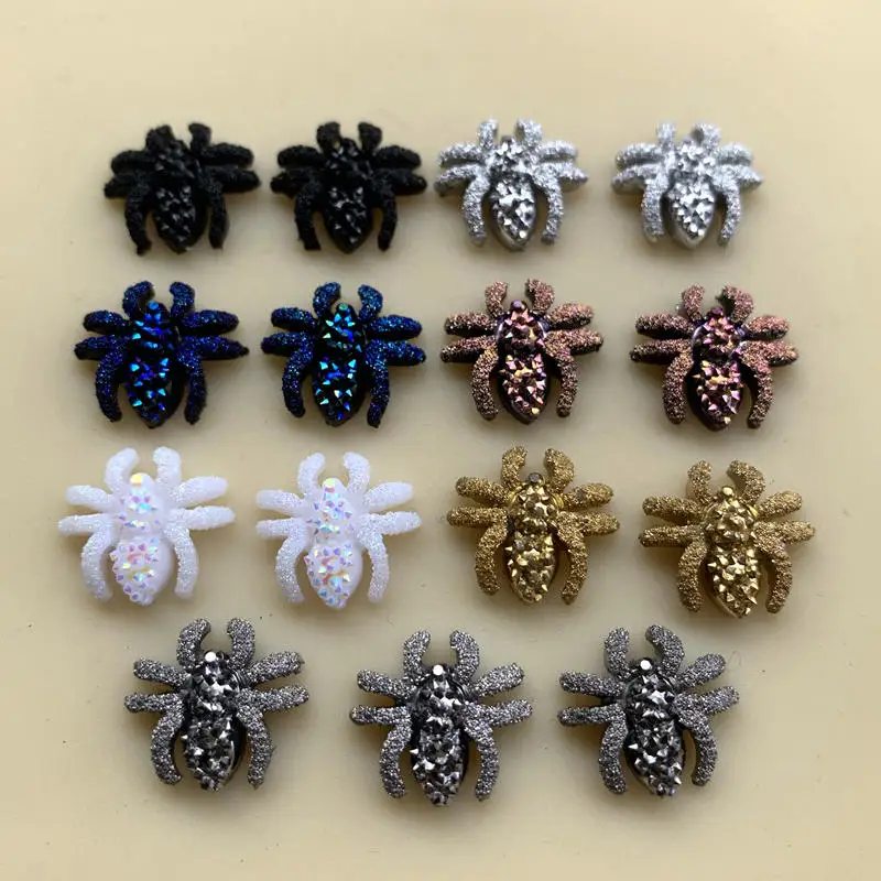 60pcs 13mm Vintage Mini Spider Flat back resin cabochons Rhinestone Crystal Strass For Clothes Jewelry Making DIY Crafts
60pcs 13mm Vintage Mini Spider Flat back resin cabochons Rhinestone Crystal Strass For Clothes Jewelry Making DIY Crafts