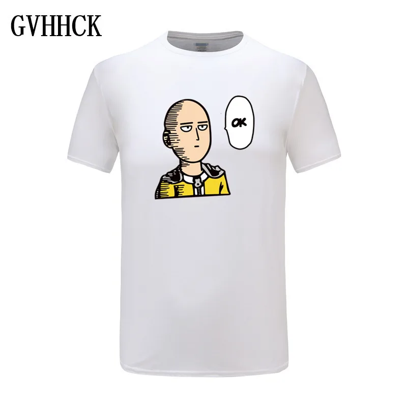 2018 летняя футболка One Punch Man герой Сайтама Oppai аниме мультфильм мужские футболки