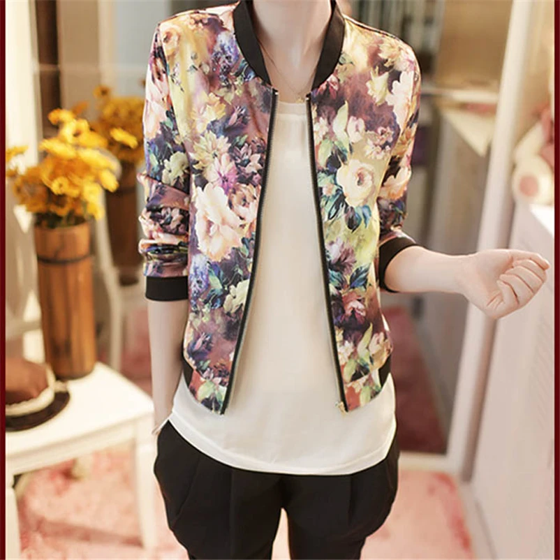 Durable Autumn Female Jacket Vintage Sweet Floral Collar Long-Sleeved Bomber Jacket Short Print Zipper Coats Chaqueta Mujer
Durable Autumn Female Jacket Vintage Sweet Floral Collar Long-Sleeved Bomber Jacket Short Print Zipper Coats Chaqueta Mujer