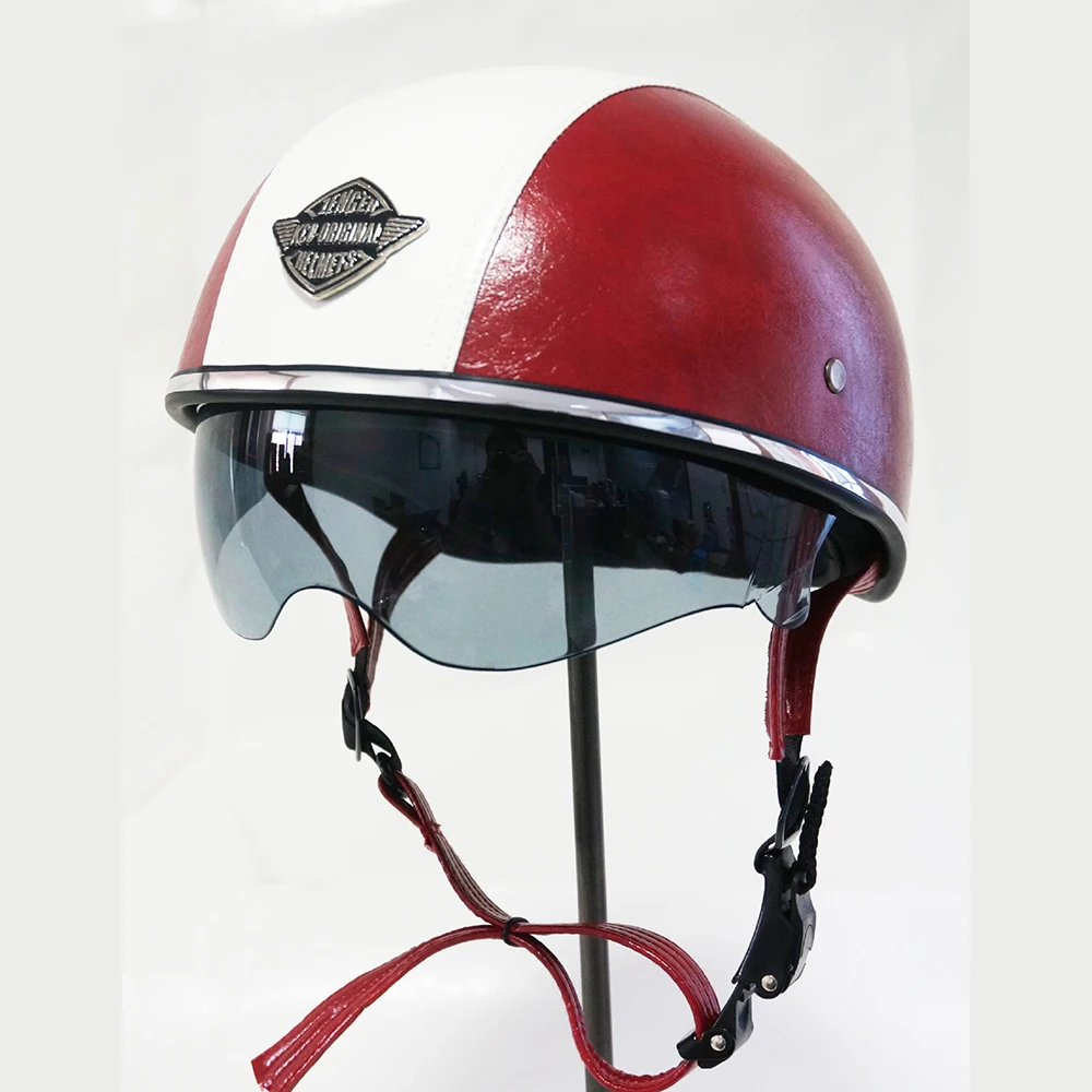 Motorcycle Helmet PU Leather Cascos Para Moto For Motorcycle 1/2 Open Face Helmet Riding Motorbike Capacete Casco Moto Helmet 
Motorcycle Helmet PU Leather Cascos Para Moto For Motorcycle 1/2 Open Face Helmet Riding Motorbike Capacete Casco Moto Helmet