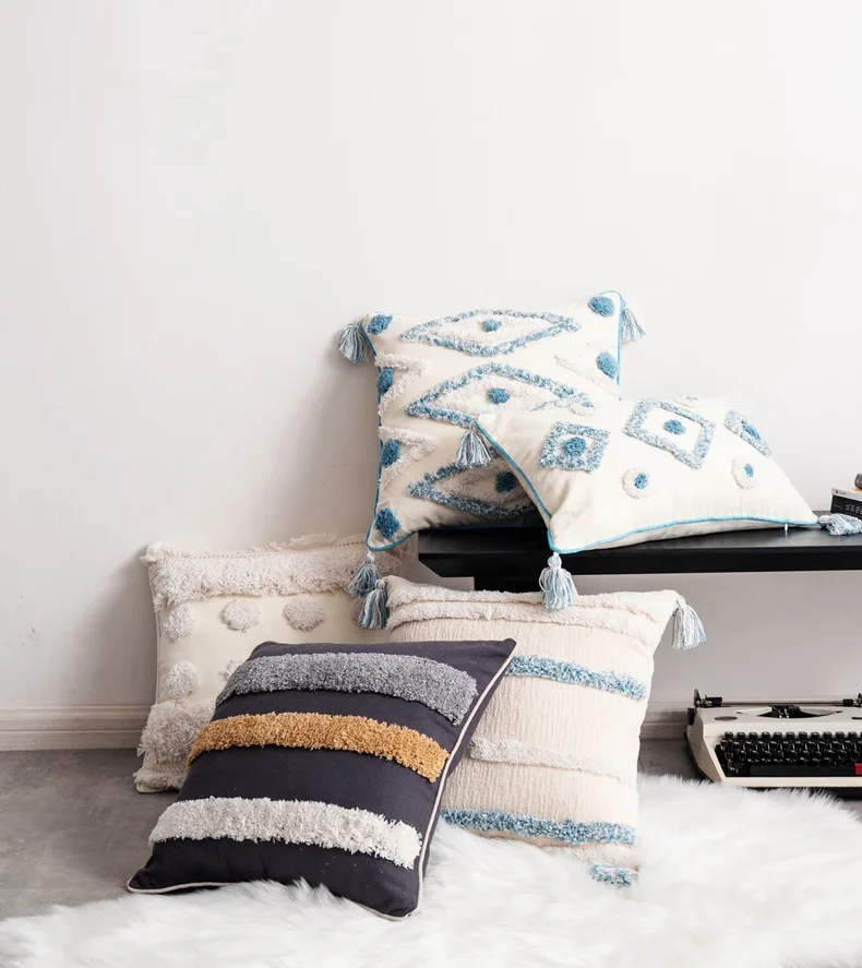 45x45cm Bohemian geometric cotton canvas tufted cushion cover pillowcase tassel wool embroidered pillow cover fringes
45x45cm Bohemian geometric cotton canvas tufted cushion cover pillowcase tassel wool embroidered pillow cover fringes