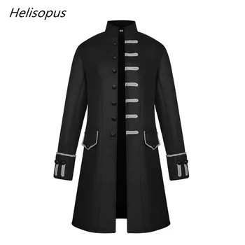Helisopus Fashion Men's Jacket Gothic Steampunk Long Jacket Medieval Vintage Stand Collar Solid Color Coat Men
Helisopus Fashion Men's Jacket Gothic Steampunk Long Jacket Medieval Vintage Stand Collar Solid Color Coat Men