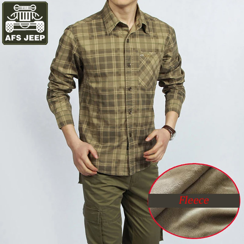 AFS JEEP Brand 2017 Shirt Men Autumn Winter Fleece Warm Mens Shirts Long Sleeve Casual Shirts Loose Plaid shirt camisetas hombre
AFS JEEP Brand 2017 Shirt Men Autumn Winter Fleece Warm Mens Shirts Long Sleeve Casual Shirts Loose Plaid shirt camisetas hombre