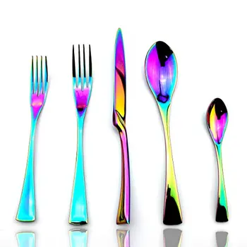 20pcs Rainbow Cutlery Set Luxury Silverware Sets 18/10 Stainless Steel Dinnerware Set Rainbow Tableware TeaSpoon Dessert Fork
20pcs Rainbow Cutlery Set Luxury Silverware Sets 18/10 Stainless Steel Dinnerware Set Rainbow Tableware TeaSpoon Dessert Fork