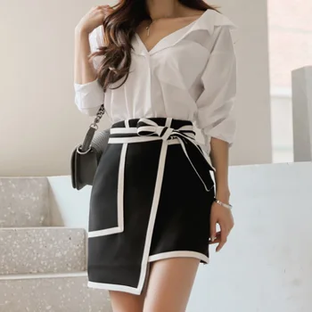 Elegant Black White Women Skirt Empire Asymmetrical Lace-up Slim Vestido 2019 Spring Korean Women Clothes RWS195003
Elegant Black White Women Skirt Empire Asymmetrical Lace-up Slim Vestido 2019 Spring Korean Women Clothes RWS195003