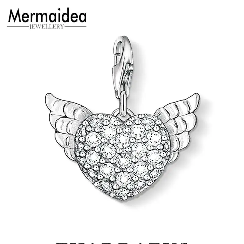 Classic Winged Heart Charm for Women Men 925 Sterling Silver CZ Pave Fashion Feather Pendant Jewelry Gift Fit Necklace
Classic Winged Heart Charm for Women Men 925 Sterling Silver CZ Pave Fashion Feather Pendant Jewelry Gift Fit Necklace