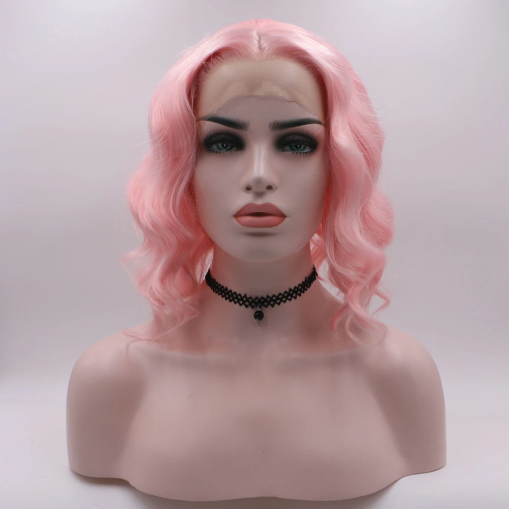 Fantasy Beauty Short Bob Lace Front Wigs Wavy Baby Pink Synthetic Wigs for Women Half Hand Tied Peach Pink Lace Wig
Fantasy Beauty Short Bob Lace Front Wigs Wavy Baby Pink Synthetic Wigs for Women Half Hand Tied Peach Pink Lace Wig