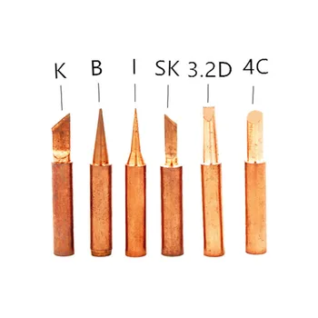 6pcs/Lot Copper Soldering Tips Lead-free Welding Head Rework Station 900M-T Electric Solder Iron Tips Repair Tools Set
6pcs/Lot Copper Soldering Tips Lead-free Welding Head Rework Station 900M-T Electric Solder Iron Tips Repair Tools Set