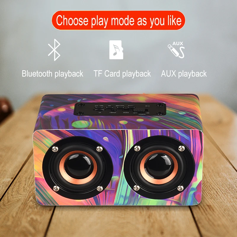 Colorful Wooden Bluetooth wireless speaker portable Subwoofer super bass support TF AUX Handsfree call Stereo Wireless speakers
Colorful Wooden Bluetooth wireless speaker portable Subwoofer super bass support TF AUX Handsfree call Stereo Wireless speakers