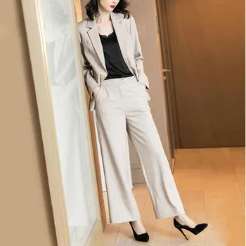 Women's suit women's new fashion suit single button long-sleeved jacket + trousers two-piece ladies business casual suit
Women's suit women's new fashion suit single button long-sleeved jacket + trousers two-piece ladies business casual suit