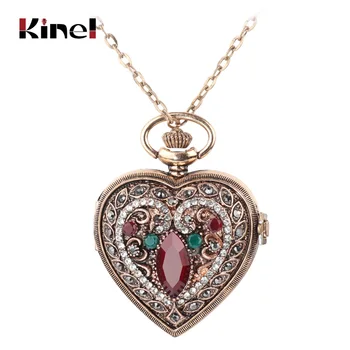 Kinel Turkish Pendant Necklace Love Heart Red Pocket Watches For Women Sweater Vintage Bronze Quartz Pocket Watch Necklaces
Kinel Turkish Pendant Necklace Love Heart Red Pocket Watches For Women Sweater Vintage Bronze Quartz Pocket Watch Necklaces