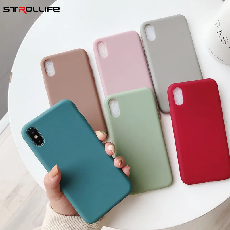 STROLLIFE Candy Color Phone Case for IPhone XS Max XR Simple Plain Color Cover for IPhone 6 X 7 8 Plus Soft TPU Shell Green Pink
STROLLIFE Candy Color Phone Case for IPhone XS Max XR Simple Plain Color Cover for IPhone 6 X 7 8 Plus Soft TPU Shell Green Pink