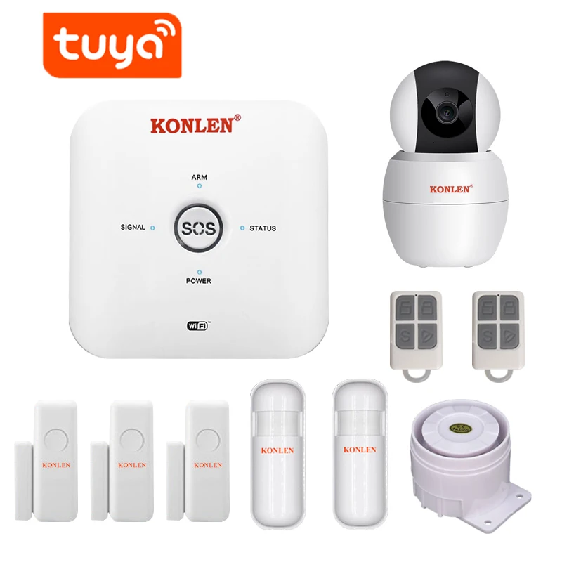KONLEN Tuya Smart Life MINI WIFI GSM Home Security Alarm System Wireless with IP Video Camera Alexa Google Home Voice Control
KONLEN Tuya Smart Life MINI WIFI GSM Home Security Alarm System Wireless with IP Video Camera Alexa Google Home Voice Control