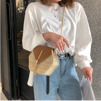 Hexagon Mulit Style Straw Leather Handbag Women Summer Rattan Bag Woven Beach Circle Bohemia Shoulder Bag 2019 New Fashion
Hexagon Mulit Style Straw Leather Handbag Women Summer Rattan Bag Woven Beach Circle Bohemia Shoulder Bag 2019 New Fashion