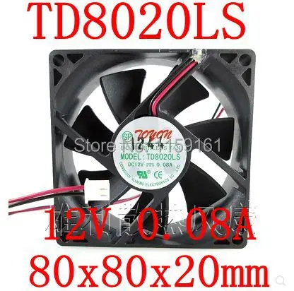 Бесплатная доставка новый оригинальный тихий вентилятор TD8020LS 12 В 0 08a 8 см 80*80*20 мм |