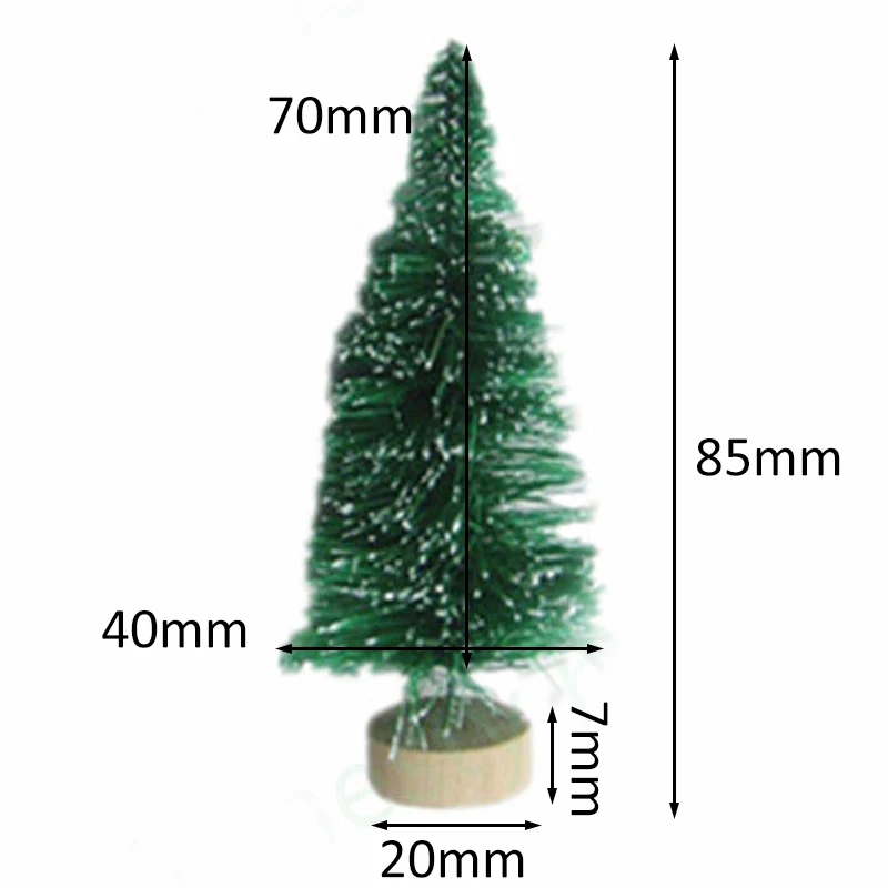 5Pcs x Mini 2019 Christmas Snow Tree Holiday Festival Gift Party Office Ornament Decor 4-12.5CM