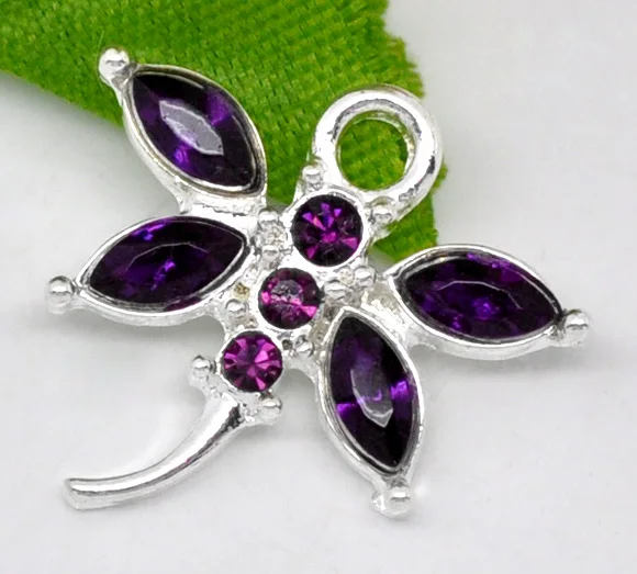 Zinc Metal Alloy + Rhinestone Charm Pendants Dragonfly Silver Plated Purple Rhinestone 20mmx19mm,1 Pc new
Zinc Metal Alloy + Rhinestone Charm Pendants Dragonfly Silver Plated Purple Rhinestone 20mmx19mm,1 Pc new