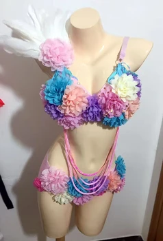 New Multicolour Petal Feathers Bikinis Female Costume Bodysuit Bra Singer Dancer Costume Nightclub Stage Wear Performance Prom
New Multicolour Petal Feathers Bikinis Female Costume Bodysuit Bra Singer Dancer Costume Nightclub Stage Wear Performance Prom