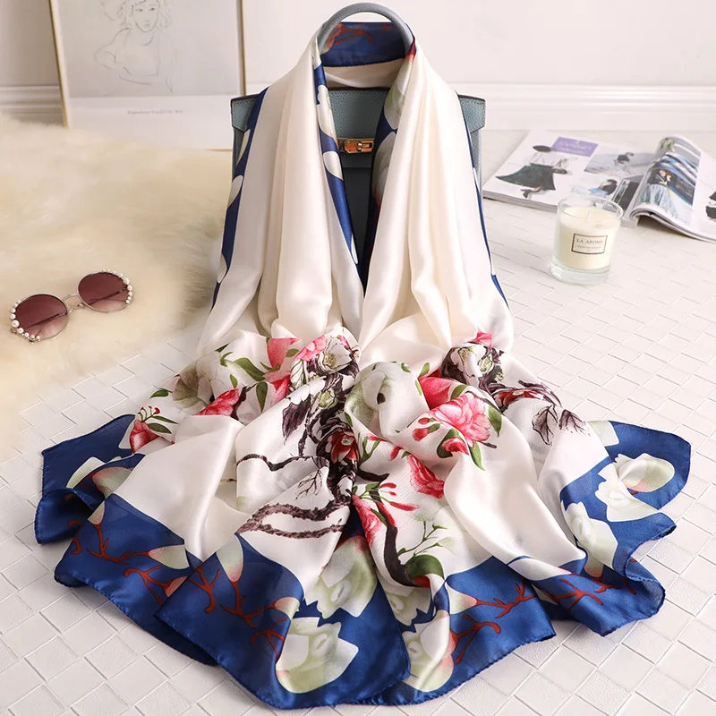 Autumn Women Scarves Luxury Designer Floral Print Silk Scarf Femme Brand Pashmina Shawls and Wraps Long Bandana Foulard Bufanda
Autumn Women Scarves Luxury Designer Floral Print Silk Scarf Femme Brand Pashmina Shawls and Wraps Long Bandana Foulard Bufanda
