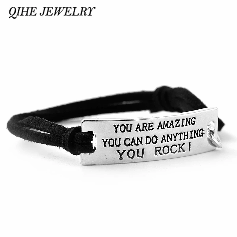 QIHE JEWELRY "YOU ARE AMAZING YOU CAN DO ANYTHING YOU ROCK!" Inspirational Motivational Leather Bracelet Fashion Women Jewelry
QIHE JEWELRY "YOU ARE AMAZING YOU CAN DO ANYTHING YOU ROCK!" Inspirational Motivational Leather Bracelet Fashion Women Jewelry