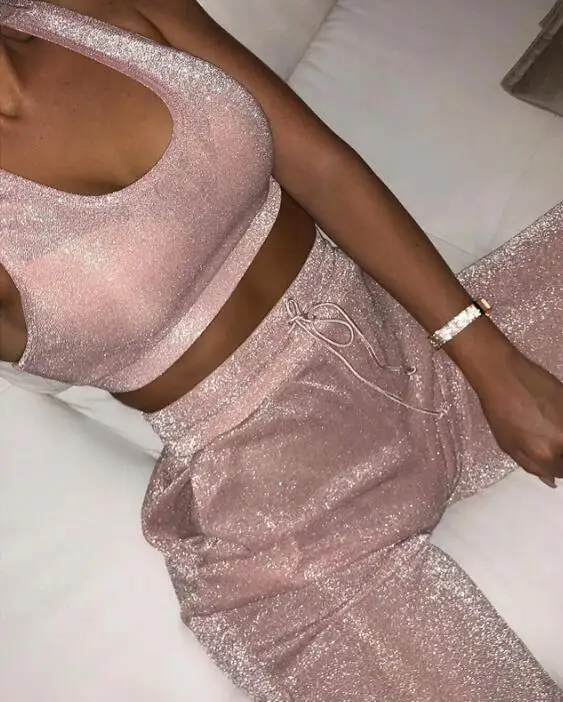 Cross-border autumn and winter new vest suit women Silver silk sports trousers school dance a generation
Cross-border autumn and winter new vest suit women Silver silk sports trousers school dance a generation