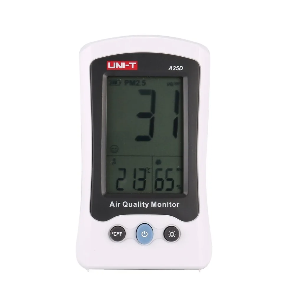 UNI-T A25D PM2.5 Air Quality Monitor Analyzer Temperature Humidity Tester Gas Detector Environmental Meter Digital Thermometer 
UNI-T A25D PM2.5 Air Quality Monitor Analyzer Temperature Humidity Tester Gas Detector Environmental Meter Digital Thermometer