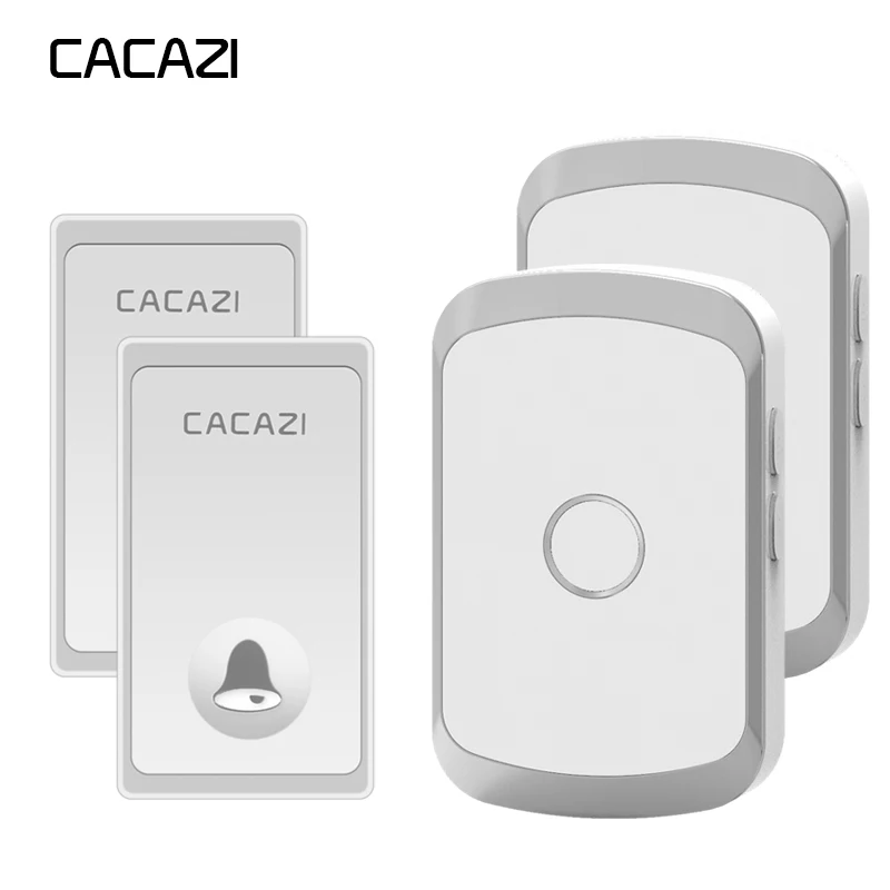 

CACAZI Self-powered Waterproof Wireless Doorbell No battery Button LED Light Home cordless doorbell 200M Remote EU Plug 36 Chime