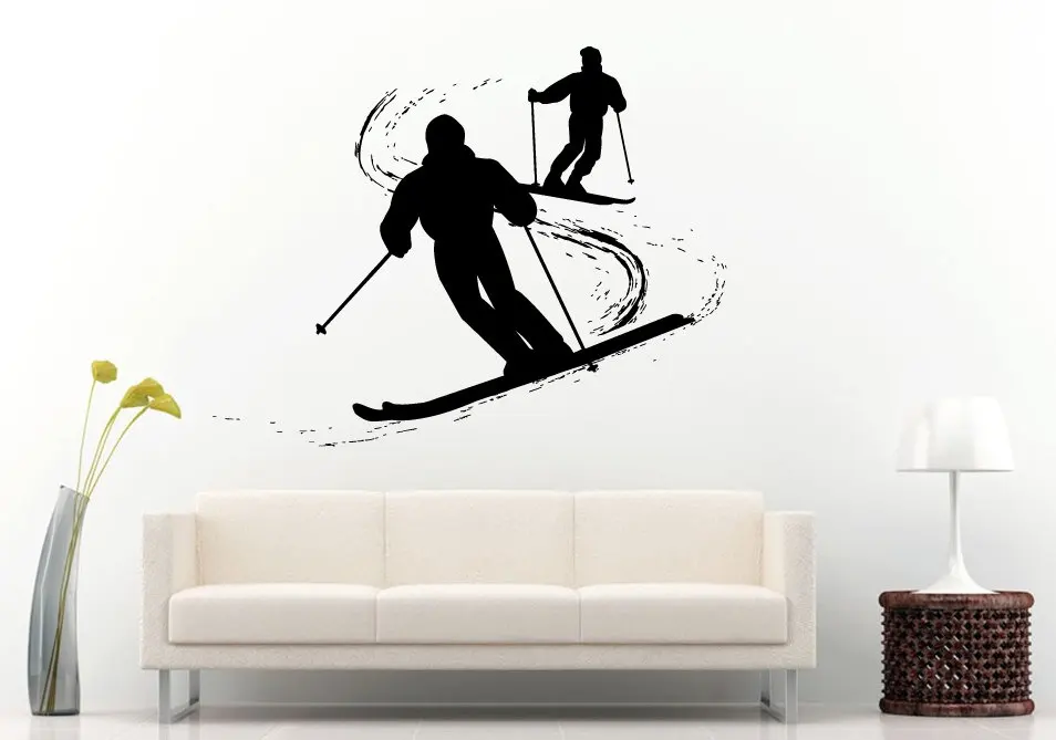 Ski Skiing Winter Sport Wall Decals Mural Two Men Trick Stunt Art Vinyl Wall Poster Home Room Removable Sports Wallpaper Q-67
Ski Skiing Winter Sport Wall Decals Mural Two Men Trick Stunt Art Vinyl Wall Poster Home Room Removable Sports Wallpaper Q-67