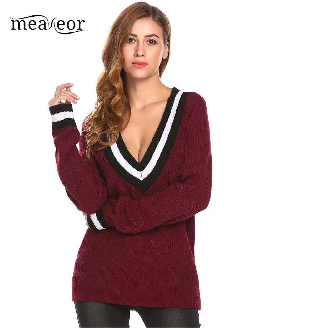 Meaneor Contrast Color Women Sweater Fit V-Neck Loose Women Pullover Fashion Long Sleeve Autumn Sweaters Patchwork Causal Tops
Meaneor Contrast Color Women Sweater Fit V-Neck Loose Women Pullover Fashion Long Sleeve Autumn Sweaters Patchwork Causal Tops