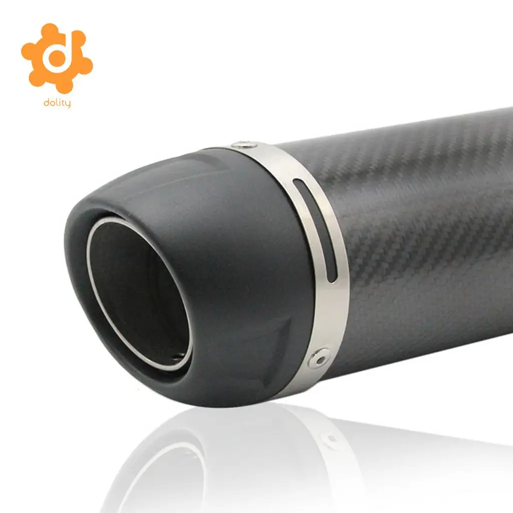 51mm Slip-On Motorcycle Racing Street Exhaust Muffler Carbon Fiber L.345mm