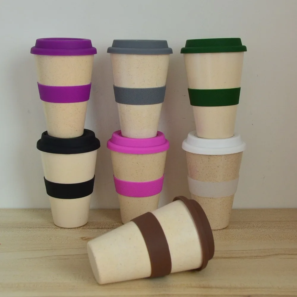 10pcs/lot Biodegradable Bamboo Fiber drinking mug Bamboo Powder coffee mugs with silicone lids and silicone band wholesale 
10pcs/lot Biodegradable Bamboo Fiber drinking mug Bamboo Powder coffee mugs with silicone lids and silicone band wholesale