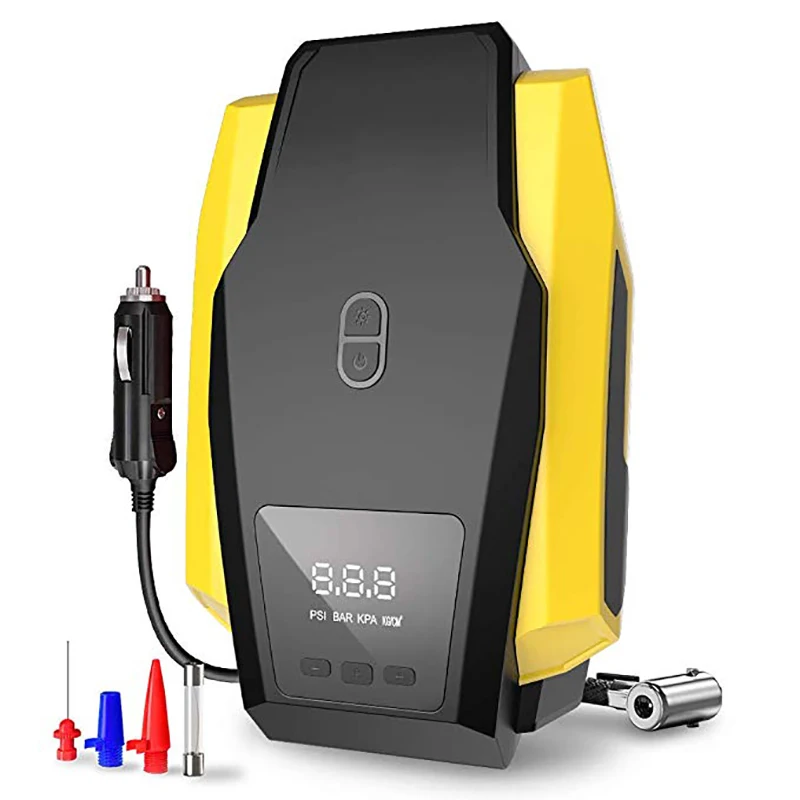 Tire Inflator DC 12V Portable Air Compressor 150 PSI Tire Pump with LED Light for Car Tires, Bicycle and Other Inflatables
Tire Inflator DC 12V Portable Air Compressor 150 PSI Tire Pump with LED Light for Car Tires, Bicycle and Other Inflatables