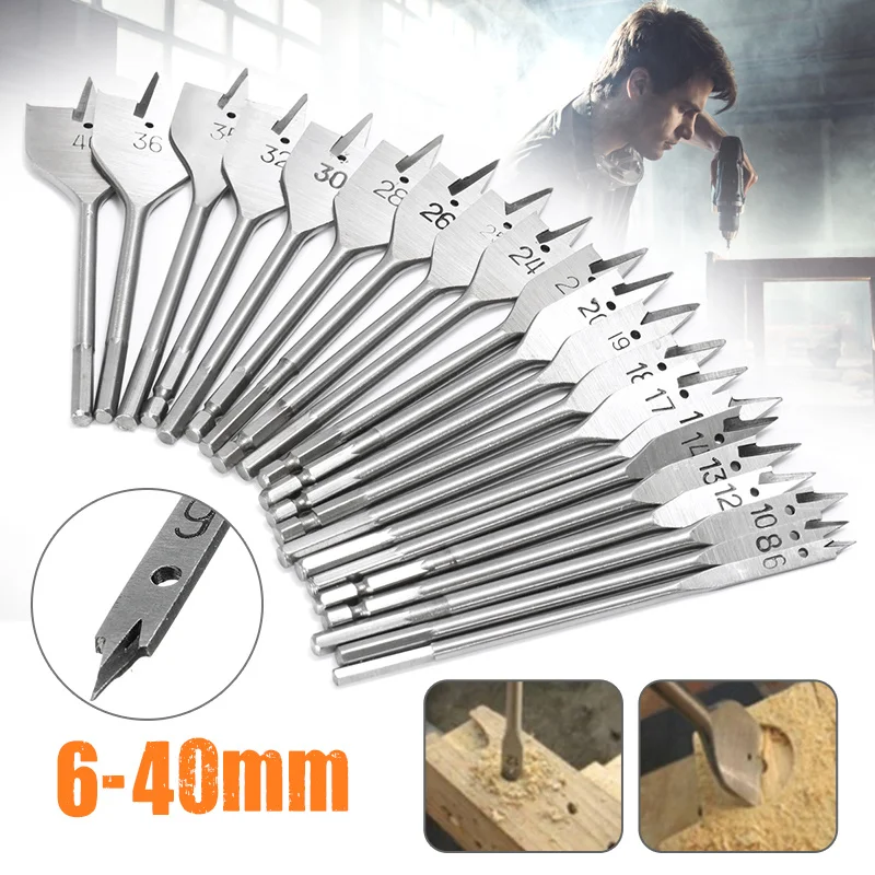 1Pc Titanium Coated Spade Flat Head 6mm-40mm Woodworking Tools Wood Boring Drill Bits Power Tools For Hand Drill Wood Drilling
1Pc Titanium Coated Spade Flat Head 6mm-40mm Woodworking Tools Wood Boring Drill Bits Power Tools For Hand Drill Wood Drilling
