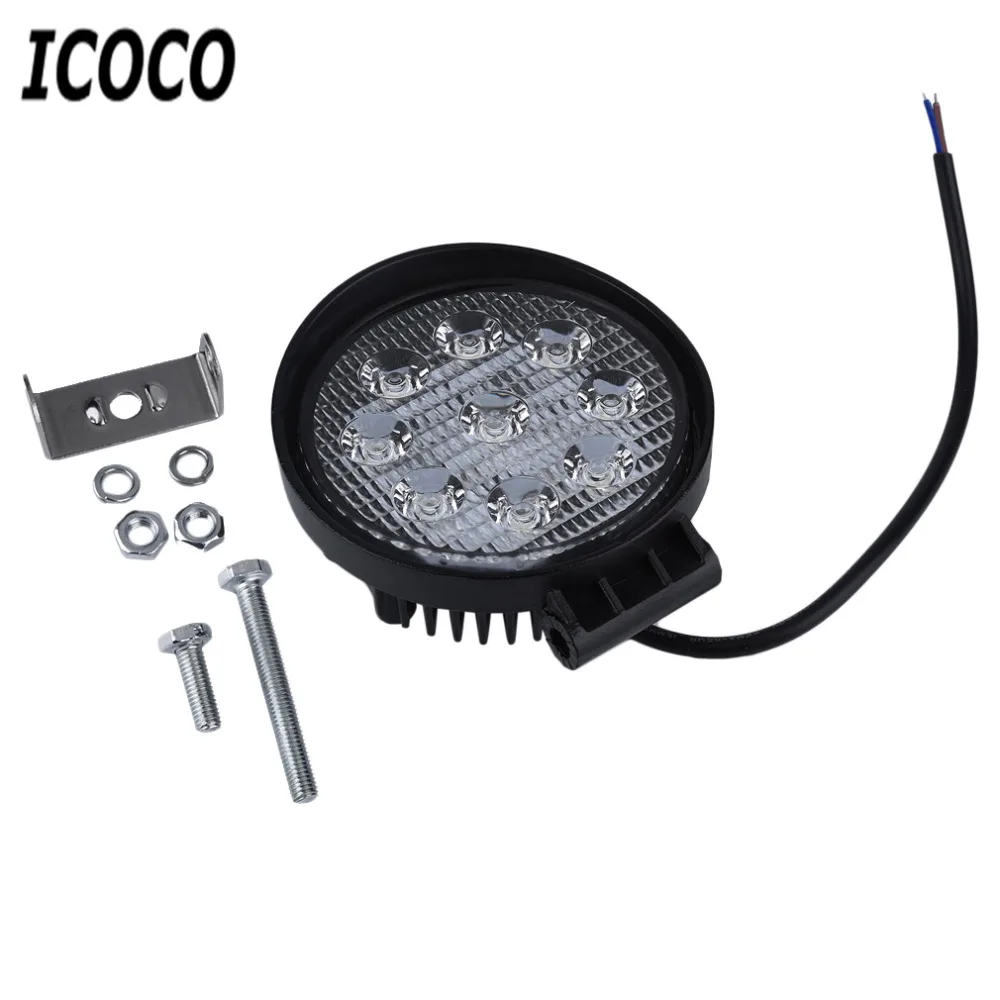 ICOCO 27W 12V 24V Flood Round LED Work Light Spot Lamp Offroad Light Bar For Boat Tractor Truck Off-road SUV GP Truck Motorcycle
ICOCO 27W 12V 24V Flood Round LED Work Light Spot Lamp Offroad Light Bar For Boat Tractor Truck Off-road SUV GP Truck Motorcycle