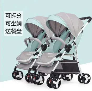 Twin Stroller Double Stroller Lightweight High Landscape Aluminum Stroller Comfortable Travel Umbrella Can Sit and Lie Down
Twin Stroller Double Stroller Lightweight High Landscape Aluminum Stroller Comfortable Travel Umbrella Can Sit and Lie Down