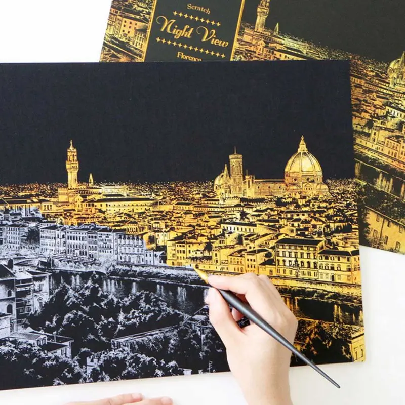 Decorative Painting Scratch Scraping Painting Drawing Paper World Sightseeing Pictures Home Decoration Birthday Gifts
Decorative Painting Scratch Scraping Painting Drawing Paper World Sightseeing Pictures Home Decoration Birthday Gifts