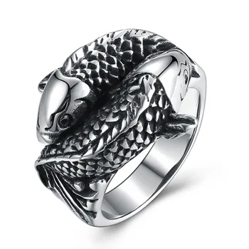 Cool Men Punk Rings 316L Titanium Stainless Steel Double Fishes Cock Rings for Stylish Male Party Finger Jewelries US Size 8-12
Cool Men Punk Rings 316L Titanium Stainless Steel Double Fishes Cock Rings for Stylish Male Party Finger Jewelries US Size 8-12