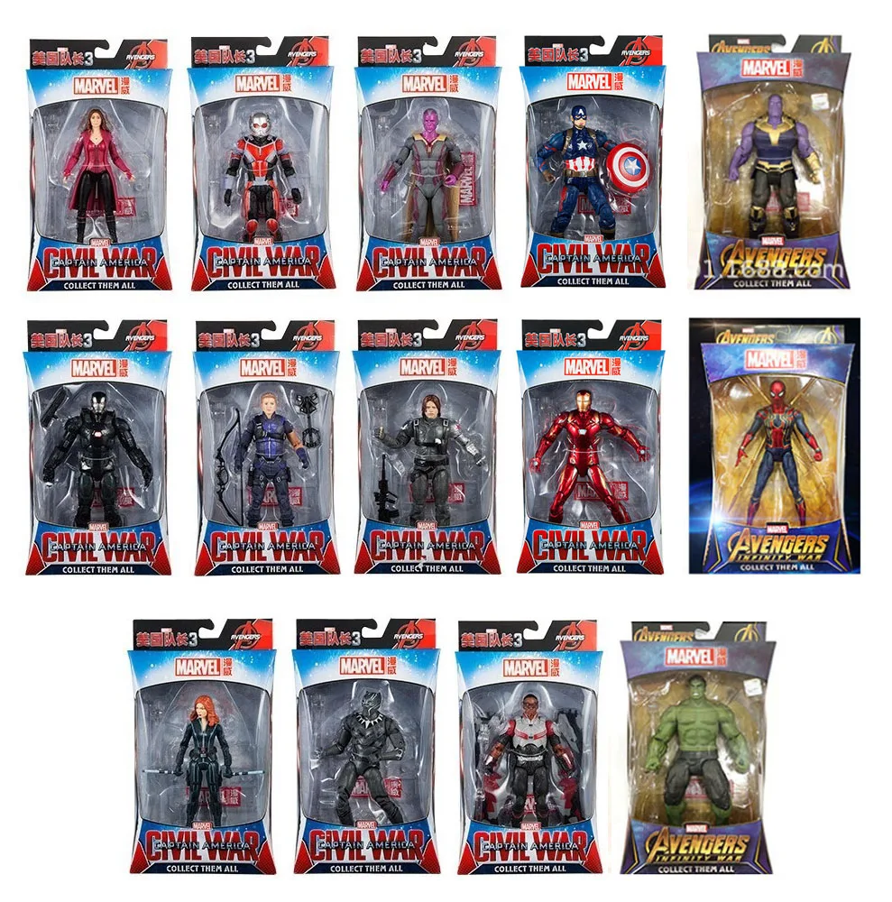 Marvel Avengers Iron Man Captain America Spiderman Black Widow Panther Vision Falcon Boxed Action Figure Toys Doll
Marvel Avengers Iron Man Captain America Spiderman Black Widow Panther Vision Falcon Boxed Action Figure Toys Doll