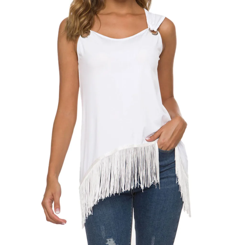 FREE OSTRICH Women t shirts Sleeveless Hem Tassel Solid Color O-Neck Loose Trend Elegant Noble Vogue Summer T-Shirt for Women
FREE OSTRICH Women t shirts Sleeveless Hem Tassel Solid Color O-Neck Loose Trend Elegant Noble Vogue Summer T-Shirt for Women