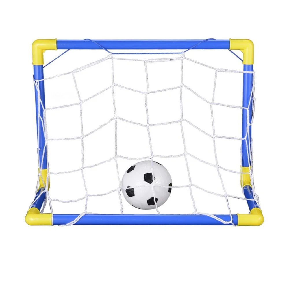 Image Folding Mini Football Soccer Ball Goal Post Net Set + Pump Kids Sport Indoor Outdoor Games Toys Child Birthday Gift Plastic Hot!