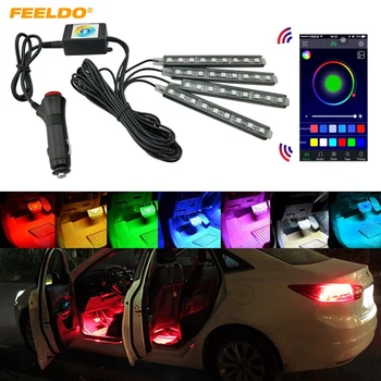FEELDO 4pcs/set Car Blutooth APP Intelligent Control Decorative LED Atmosphere Neon Light RGB Car Interior Footwell Light #4561
FEELDO 4pcs/set Car Blutooth APP Intelligent Control Decorative LED Atmosphere Neon Light RGB Car Interior Footwell Light #4561