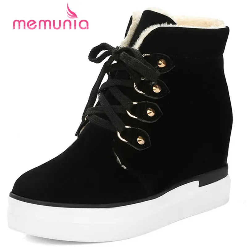 MEMUNIA new arrive 2020 round toe high heel boots fashion lace up ankle boots for women height increasing snow boots size 32-43
MEMUNIA new arrive 2020 round toe high heel boots fashion lace up ankle boots for women height increasing snow boots size 32-43
