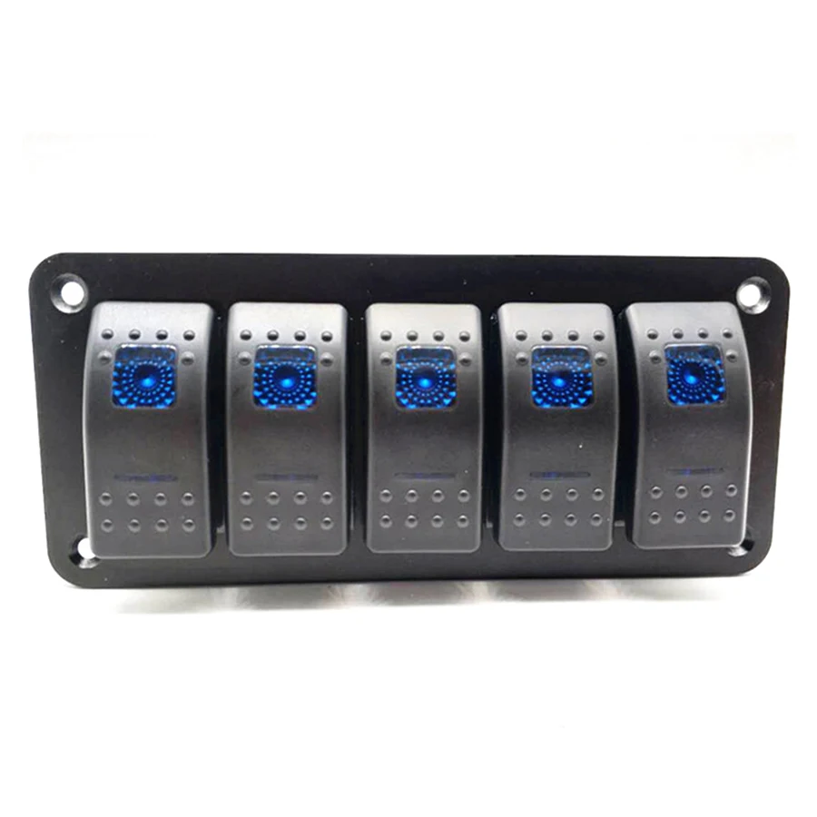 5 Gang On/Off Rocker Switch Panel as breaker for car boat Dual LED Light Waterproof 12V/24V
5 Gang On/Off Rocker Switch Panel as breaker for car boat Dual LED Light Waterproof 12V/24V