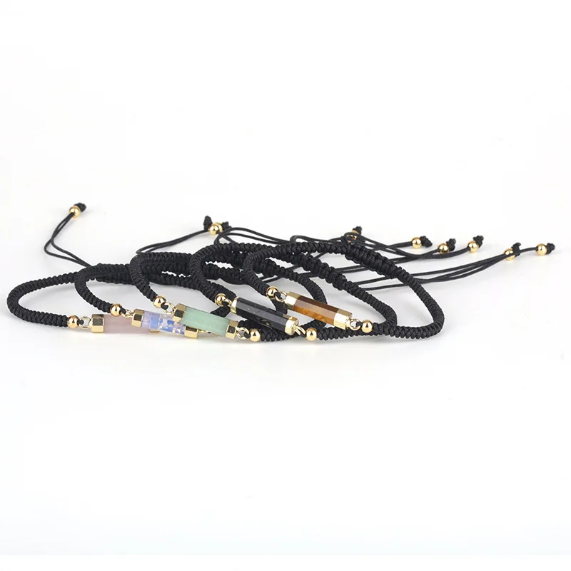 Minimalist Simple Charm Long Tube Faceted Round Stone Connector Spacer Black Red Thread Knot Adjustable Macrame Unisex Bracelets
Minimalist Simple Charm Long Tube Faceted Round Stone Connector Spacer Black Red Thread Knot Adjustable Macrame Unisex Bracelets