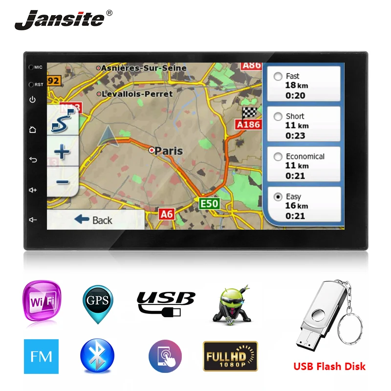 Jansite 7" Car radio 2-din Audio Touch Screen Memory Playback Video Input Mirror Link Hands-free Call 1024*600 Android System
Jansite 7" Car radio 2-din Audio Touch Screen Memory Playback Video Input Mirror Link Hands-free Call 1024*600 Android System